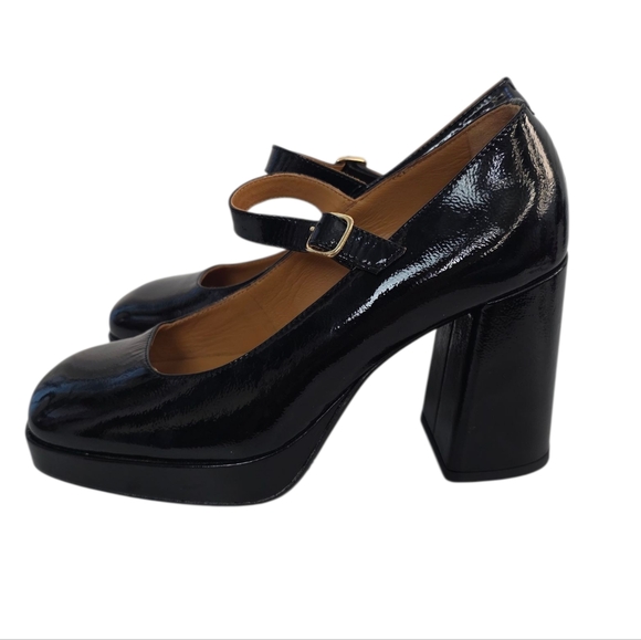 Sezane Georgia High Mary Jane's Patent Leather Size 37 US 6 New Without Box - Picture 3 of 9